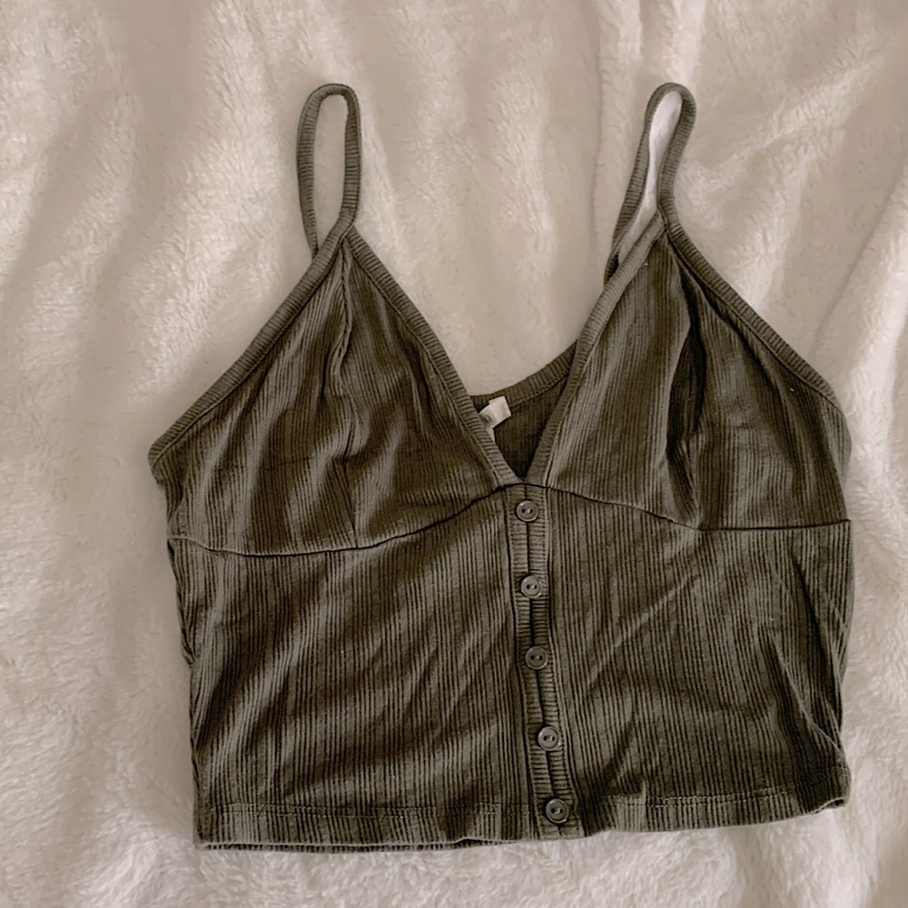 Green Y2K bustier tank top